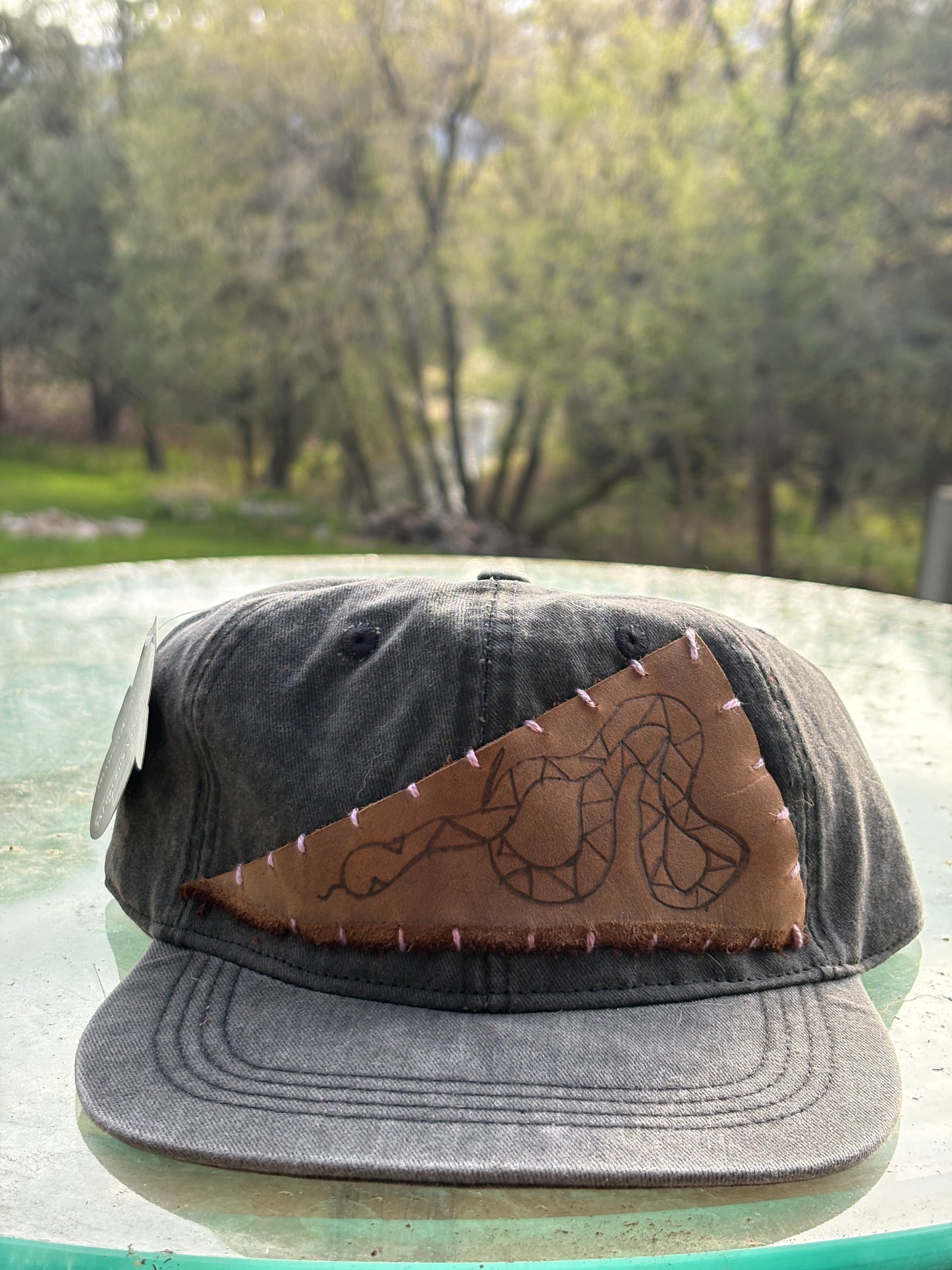 Snake Leather Patch Dad Hat