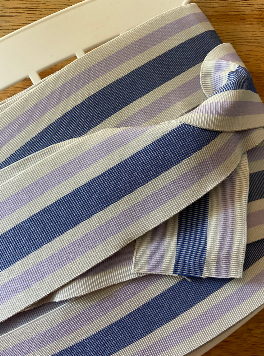 Purple and silver Elastic Trim 2 inch