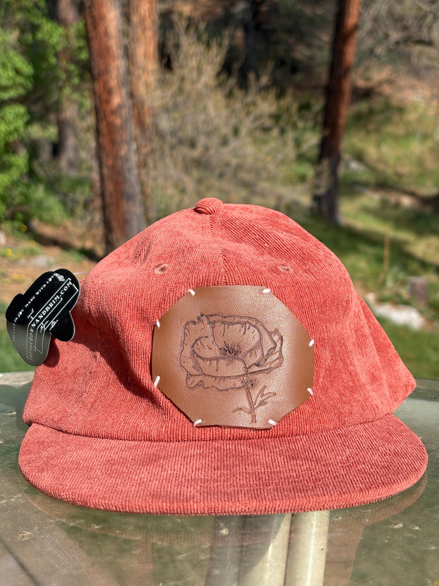Poppy Leather Patch Corduroy Hat