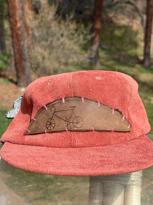 Bike Leather Patch Corduroy Hat