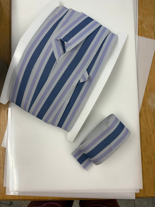 2 inch elastic trim purple and silver stripped