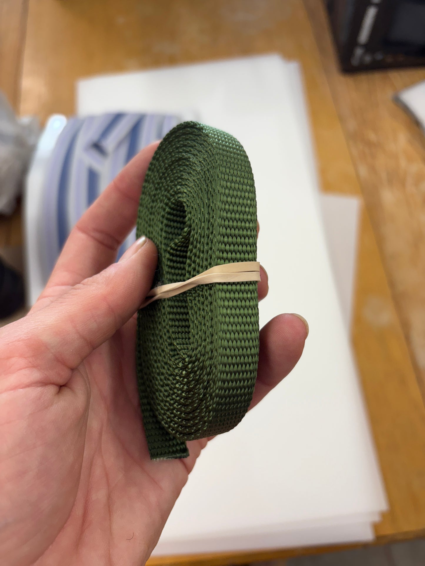 1/2 inch green flat nylon webbing