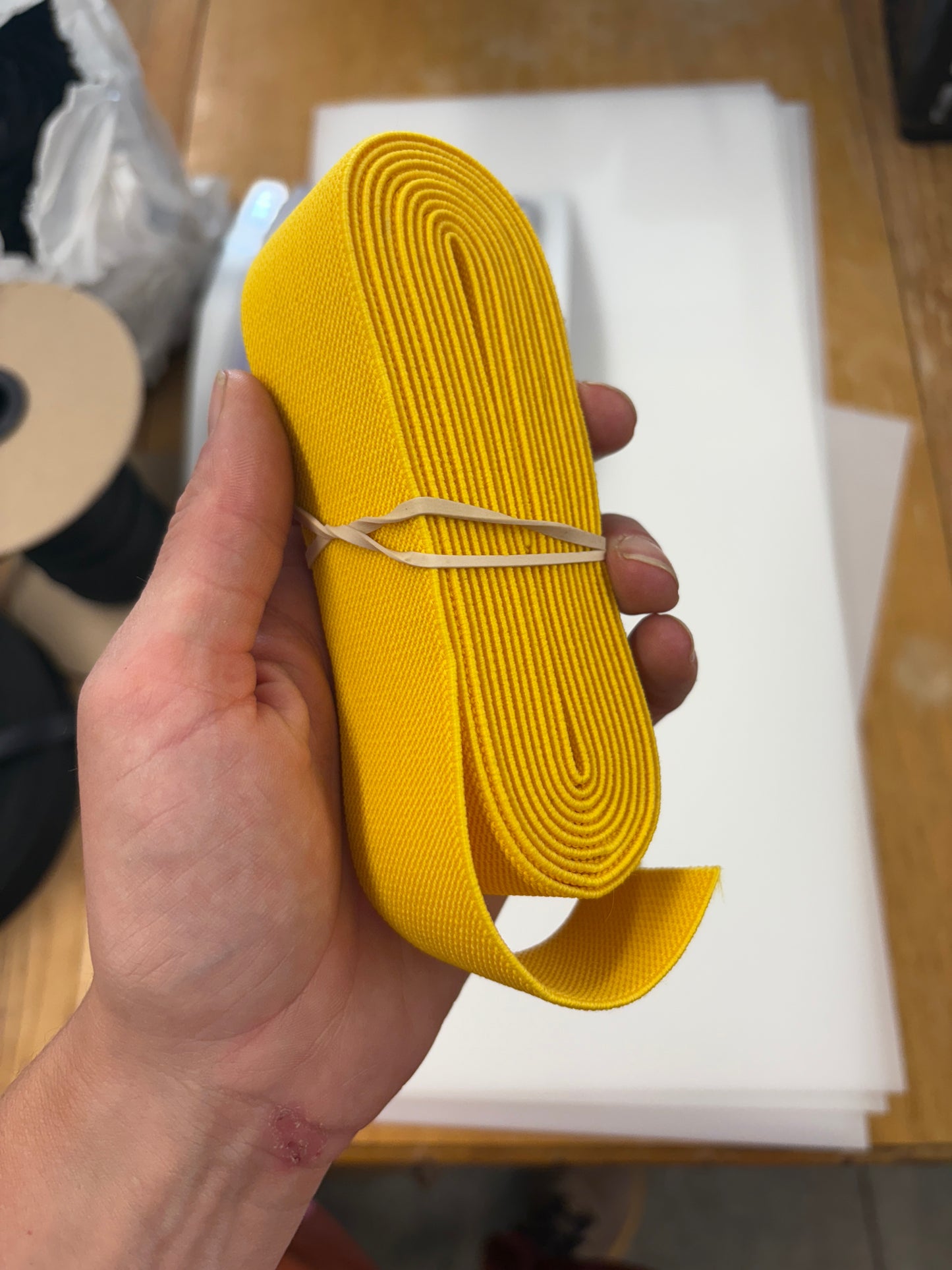 1.5 inch yellow elastic