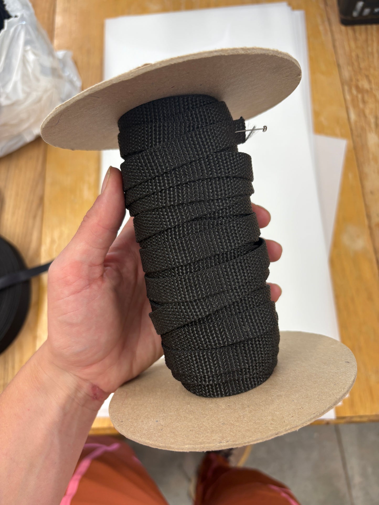 1/2 inch black flat nylon webbing