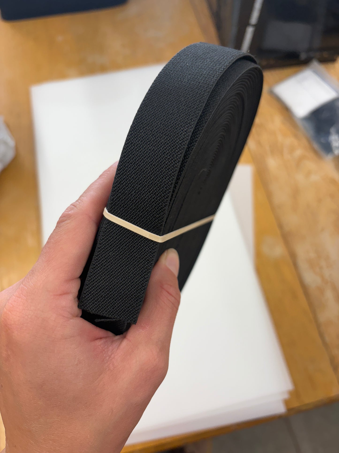 1 inch black woven elastic (unused roll)