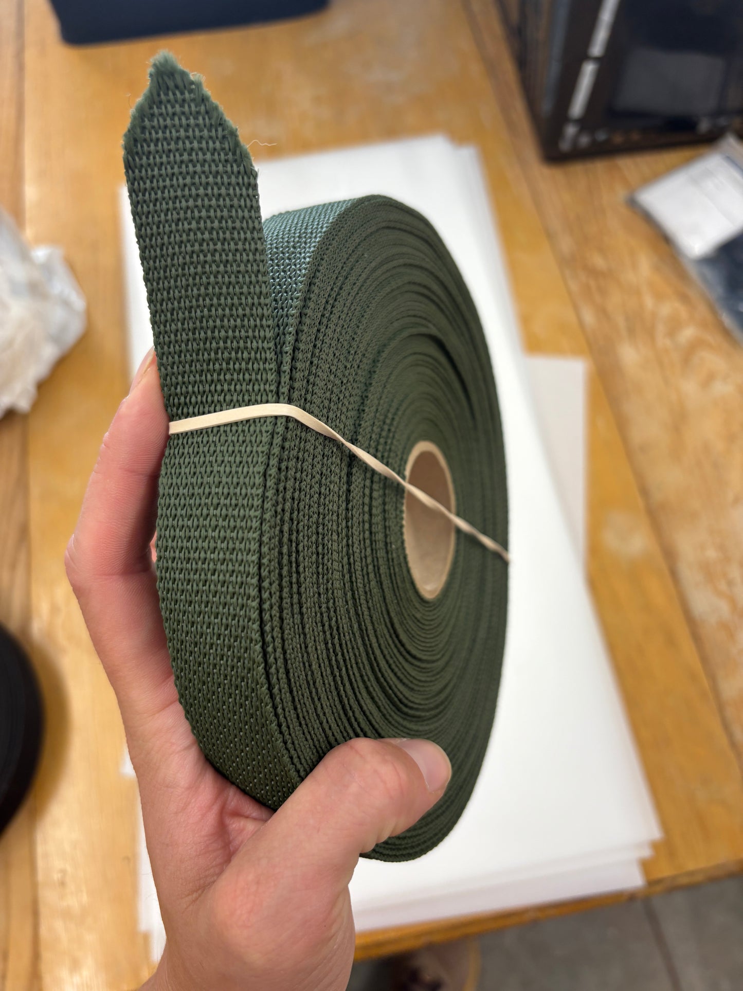 1 inch green webbing