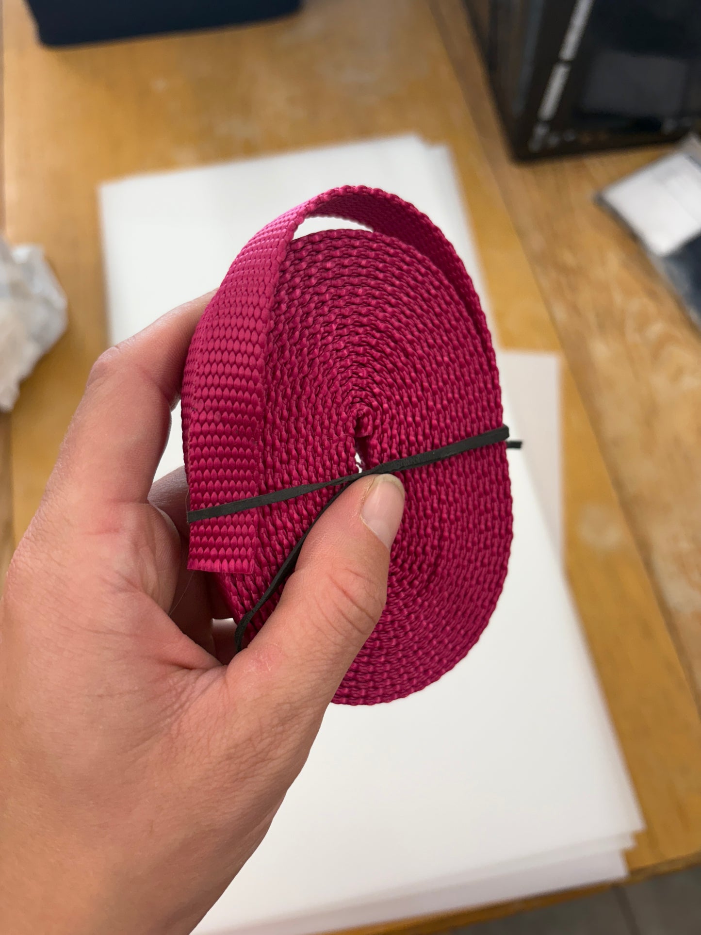 1/2 inch pink nylon webbing