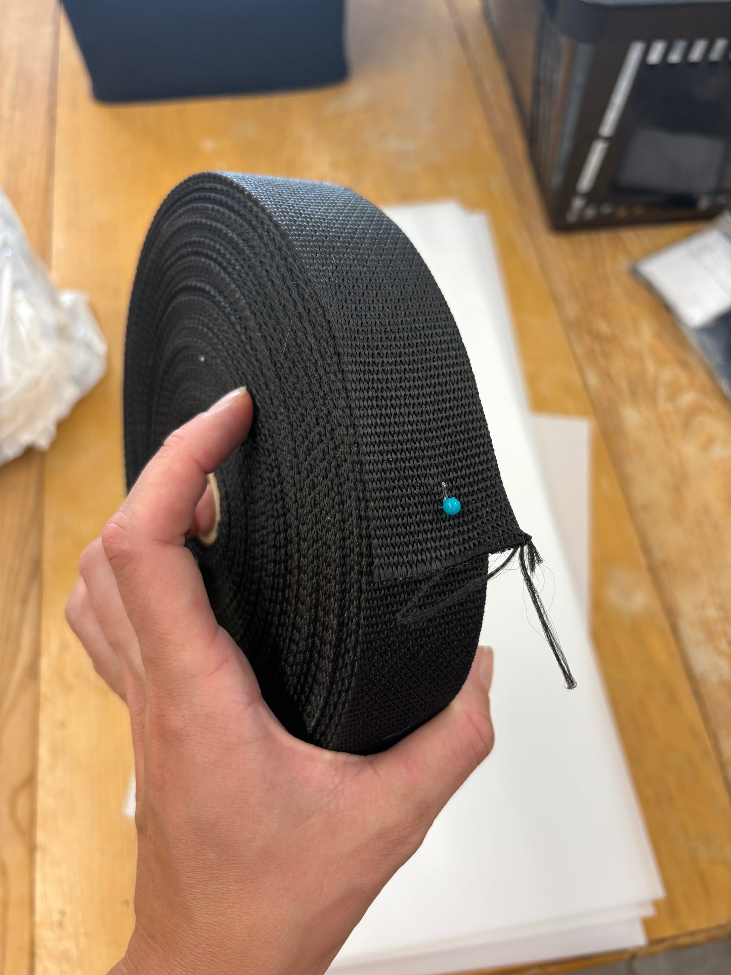 1.5 inch black flat nylon webbing