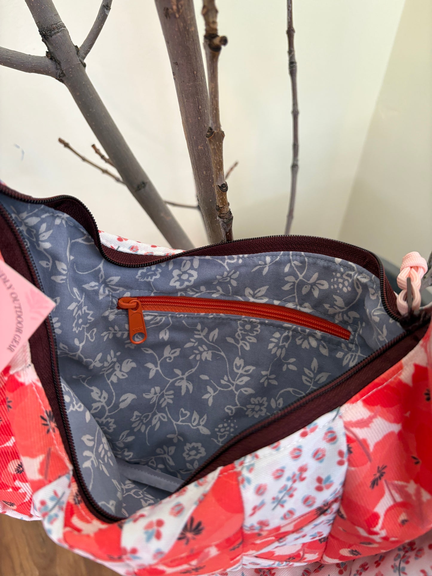 Quilted Flowers Doughboi Crescent Bag