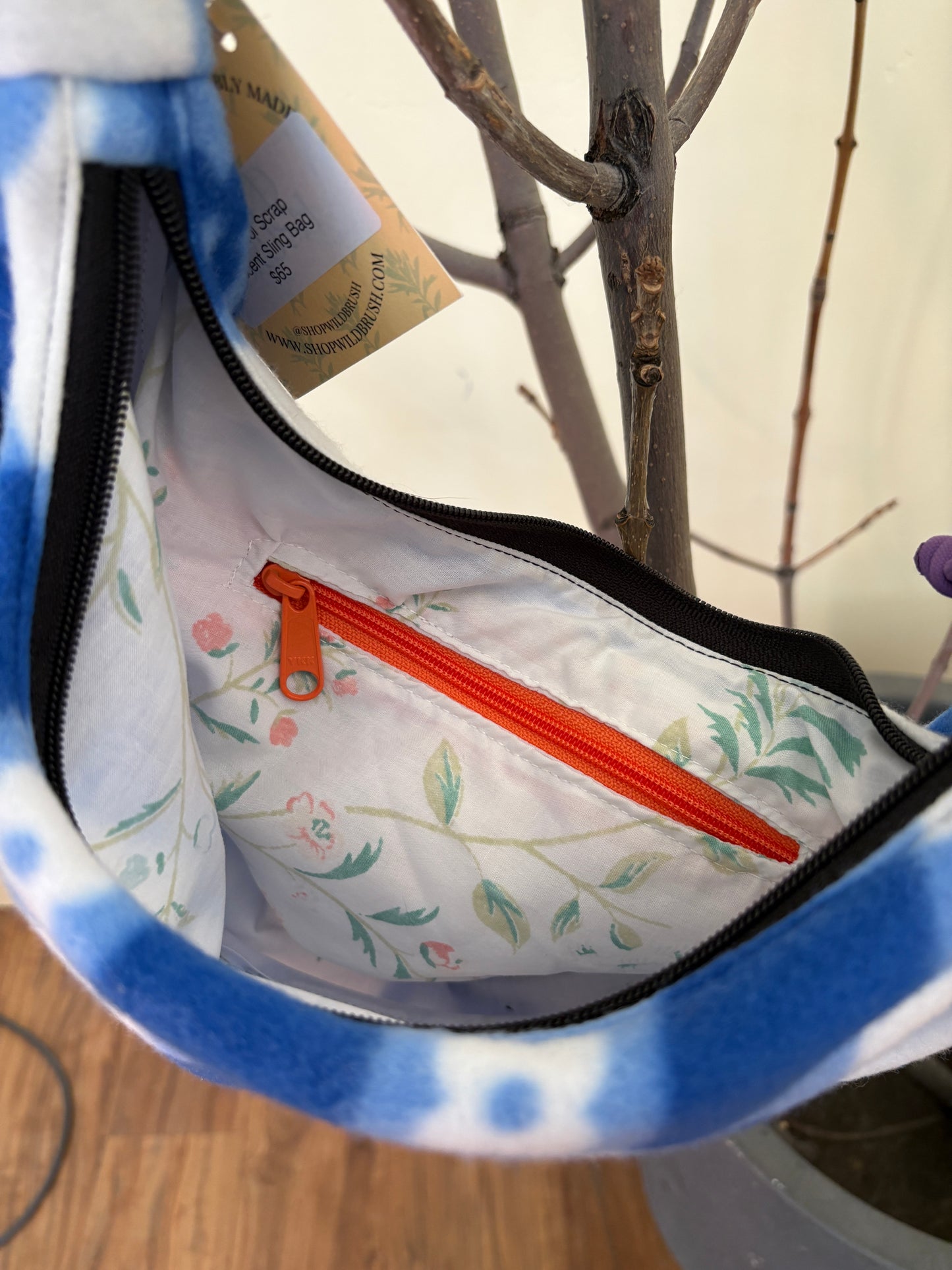 Floral Checkboard Doughboi Crescent Bag