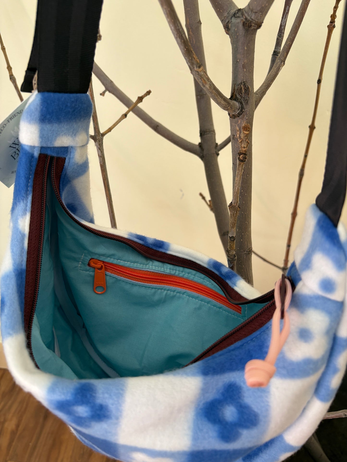 Floral Checkboard Doughboi Crescent Bag