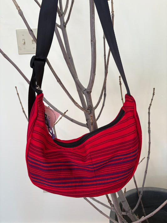 Striped Doughboi Crescent Bag