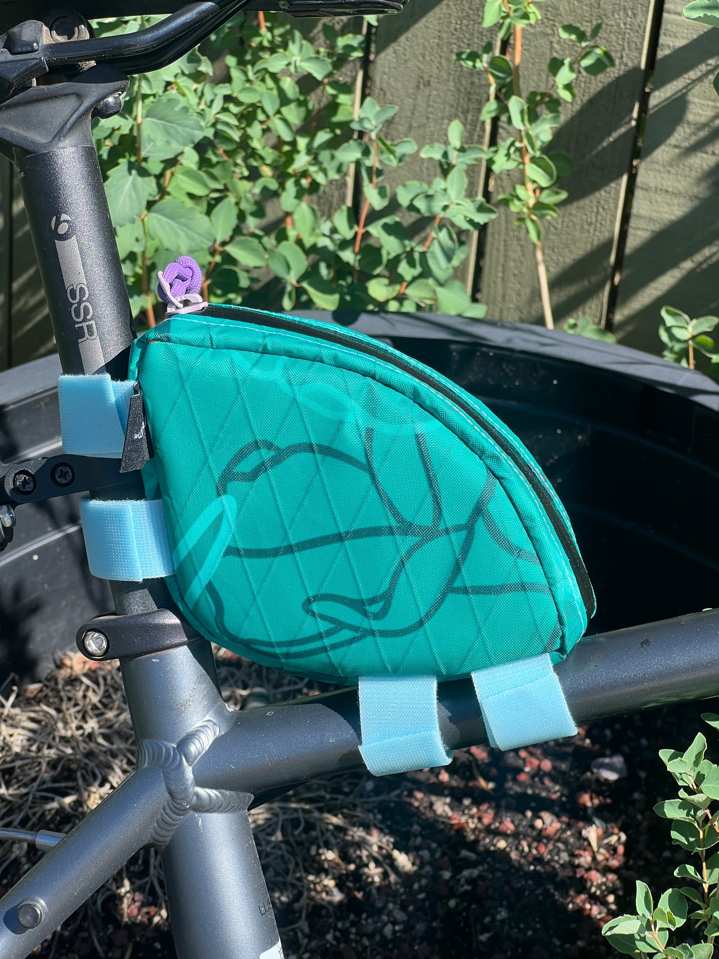 Teal Floral Rear Top Tube Bag