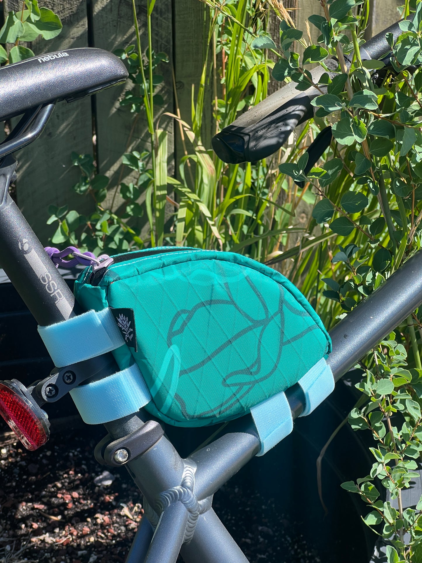 Teal Floral Rear Top Tube Bag